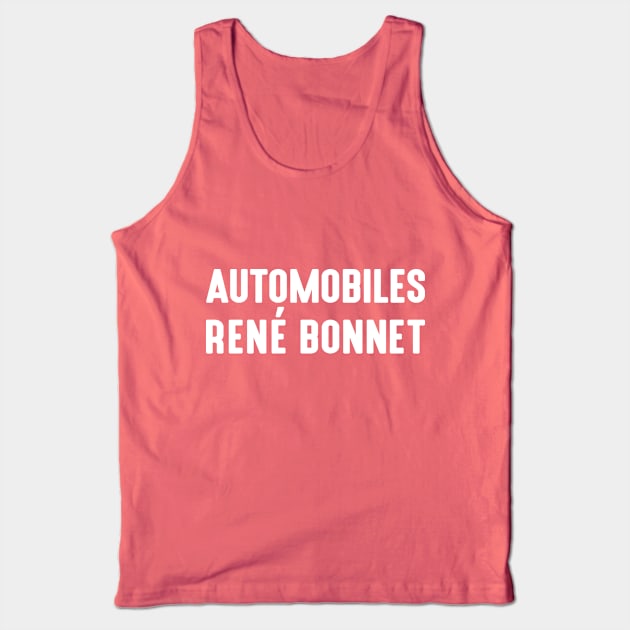 Automobiles René Bonnet - white print Tank Top by retropetrol